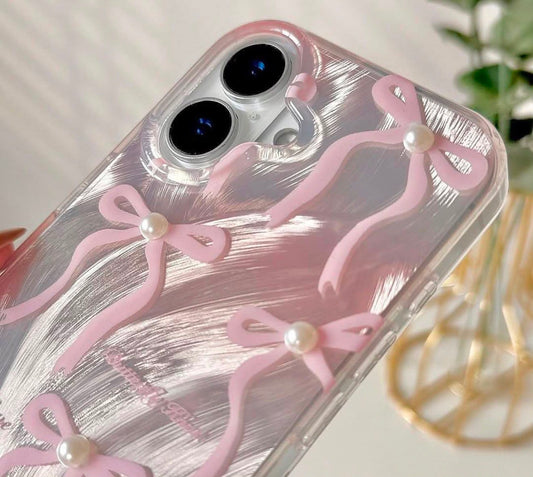 Bow Ribbon Glitter Case For iPhone