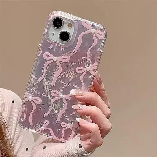 Bow Ribbon Glitter Case For iPhone