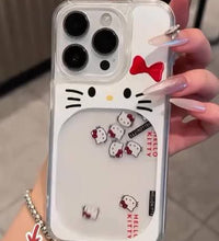 Hello Kitty Floating Glitter Case for iPhone | Cute Liquid Glitter iPhone Cover | Shockproof Transparent Back Case with Floating Stars