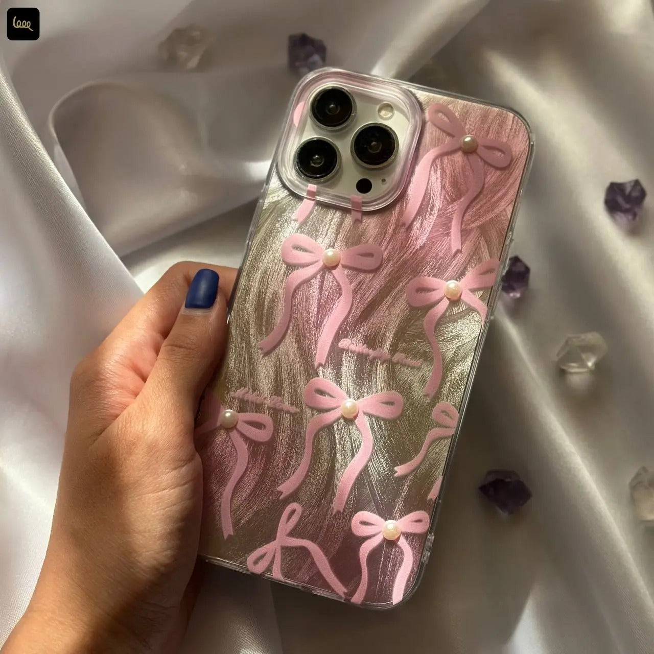 Bow Ribbon Glitter Case For iPhone