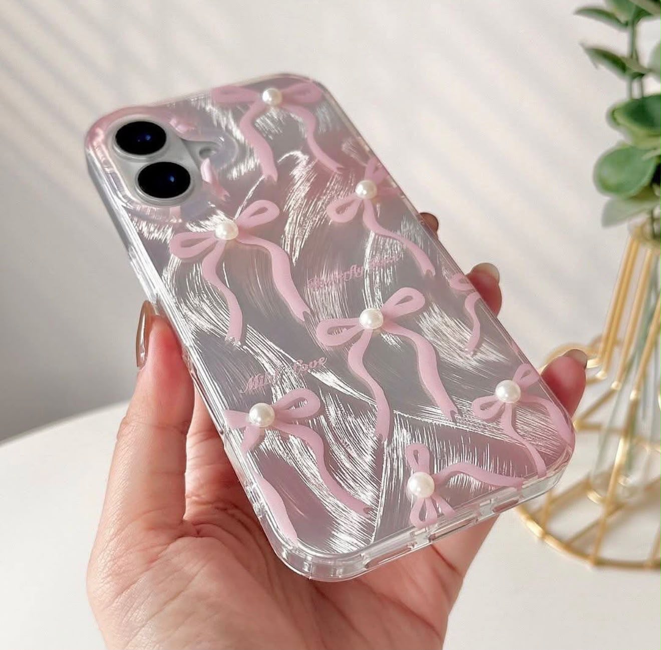 Bow Ribbon Glitter Case For iPhone