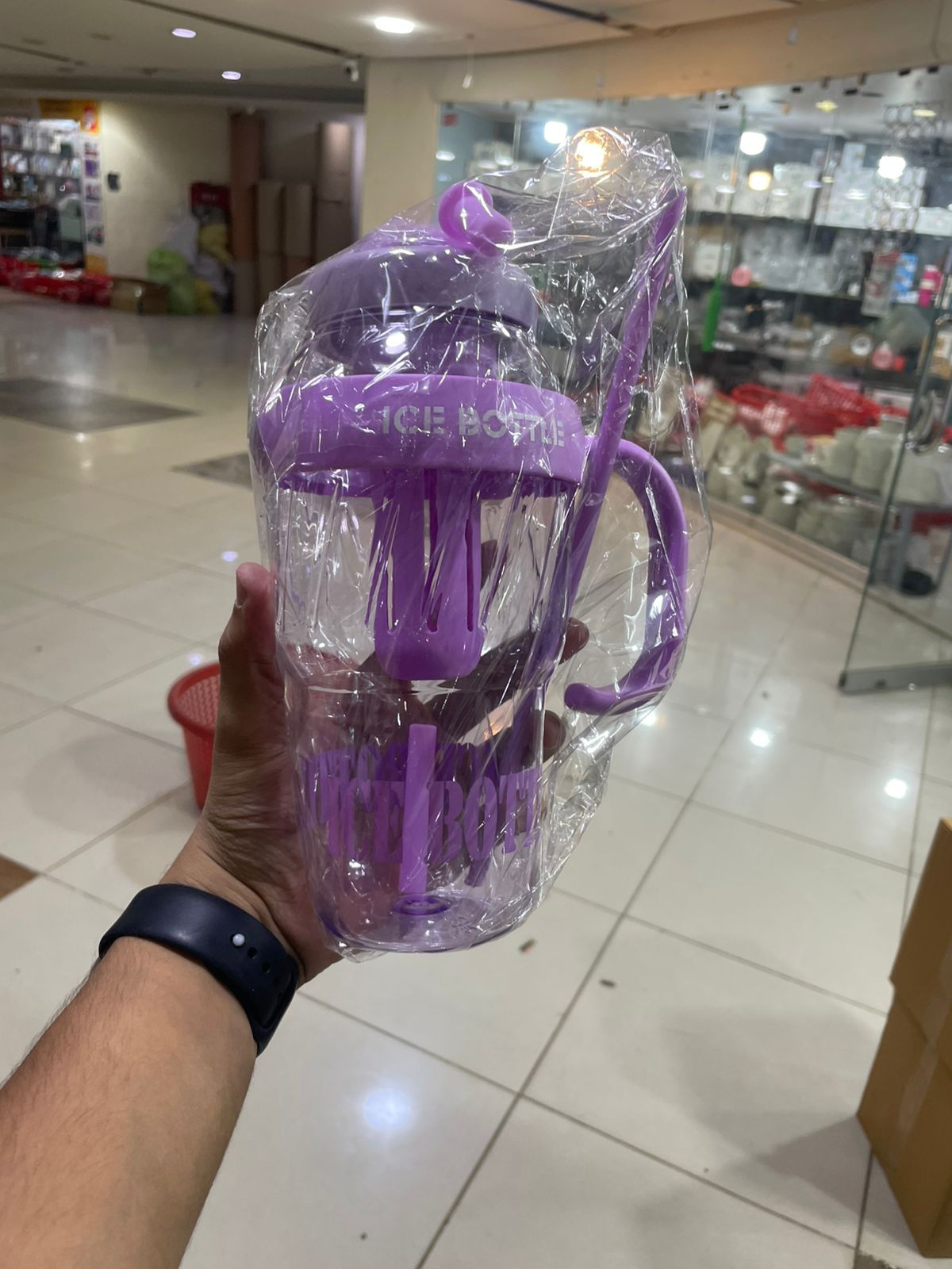 1300ml Ice Cream Water Bottle with Straw & Handle | Large Capacity Cute Milkshake Cup | Portable Smoothie & Juice Tumbler for Kids & Adults