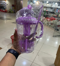 1300ml Ice Cream Water Bottle with Straw & Handle | Large Capacity Cute Milkshake Cup | Portable Smoothie & Juice Tumbler for Kids & Adults