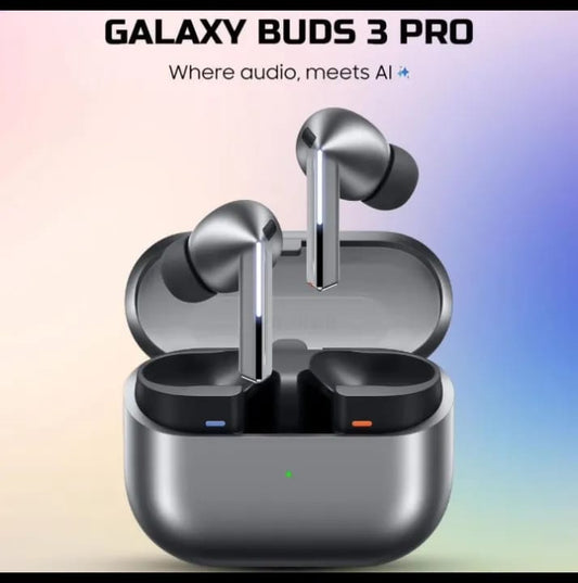 Samsung Galaxy Buds 3 Pro wireless earbuds with premium sound quality, volume control, HD calling, and long battery life. Perfect for music, gaming, and everyday use.