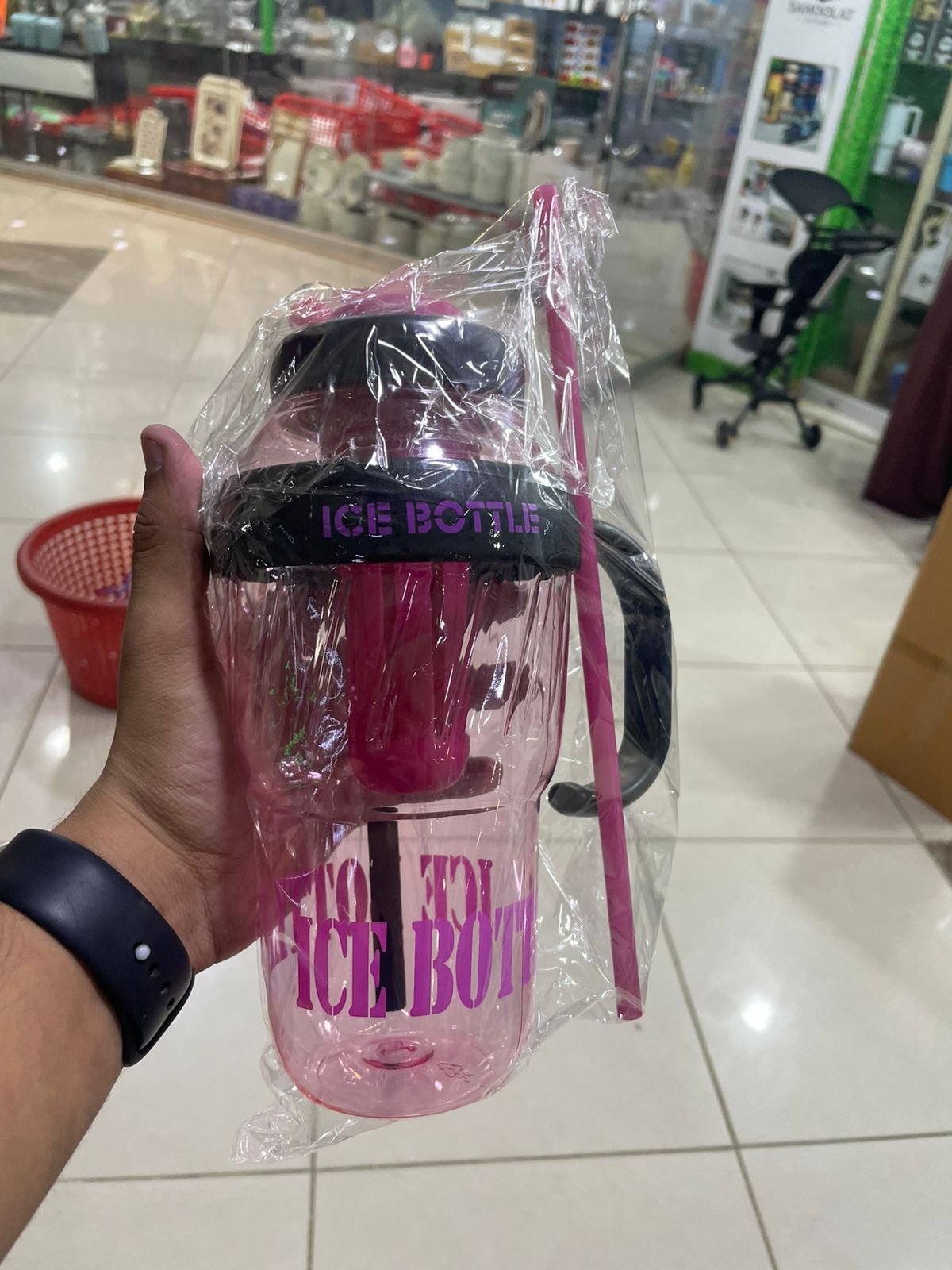1300ml Ice Cream Water Bottle with Straw & Handle | Large Capacity Cute Milkshake Cup | Portable Smoothie & Juice Tumbler for Kids & Adults